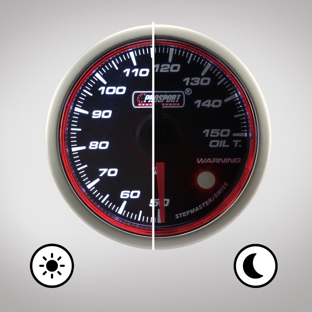 52mm Öltemperaturanzeige Auto Gauge Zusatzanzeige 7 Farben LED  Zusatzinstrument