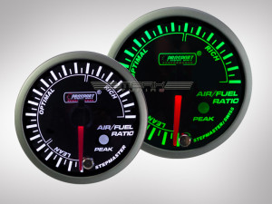 Benzin-Luft Anzeige Gemisch Racing Premium Serie Grün/ Weiss 52mm