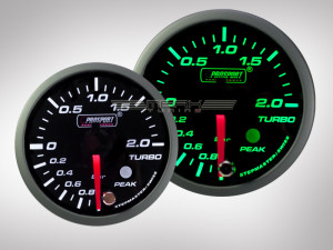 Ladedruck Anzeige Racing Premium Serie Grün/ Weiss 52mm 