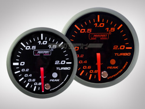 Ladedruckanzeige Racing Premium Serie Orange / Weiss 60mm
