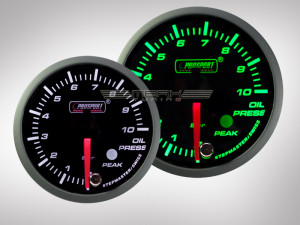 Öldruckanzeige Racing Premium Serie Grün/ Weiss 52mm