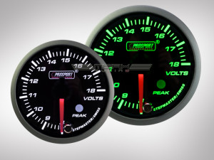Voltanzeige Racing Premium Serie Grün/Weiss 60mm