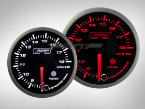 Voltanzeige Racing Premium Serie Orange/ Weiss Prosport 60mm
